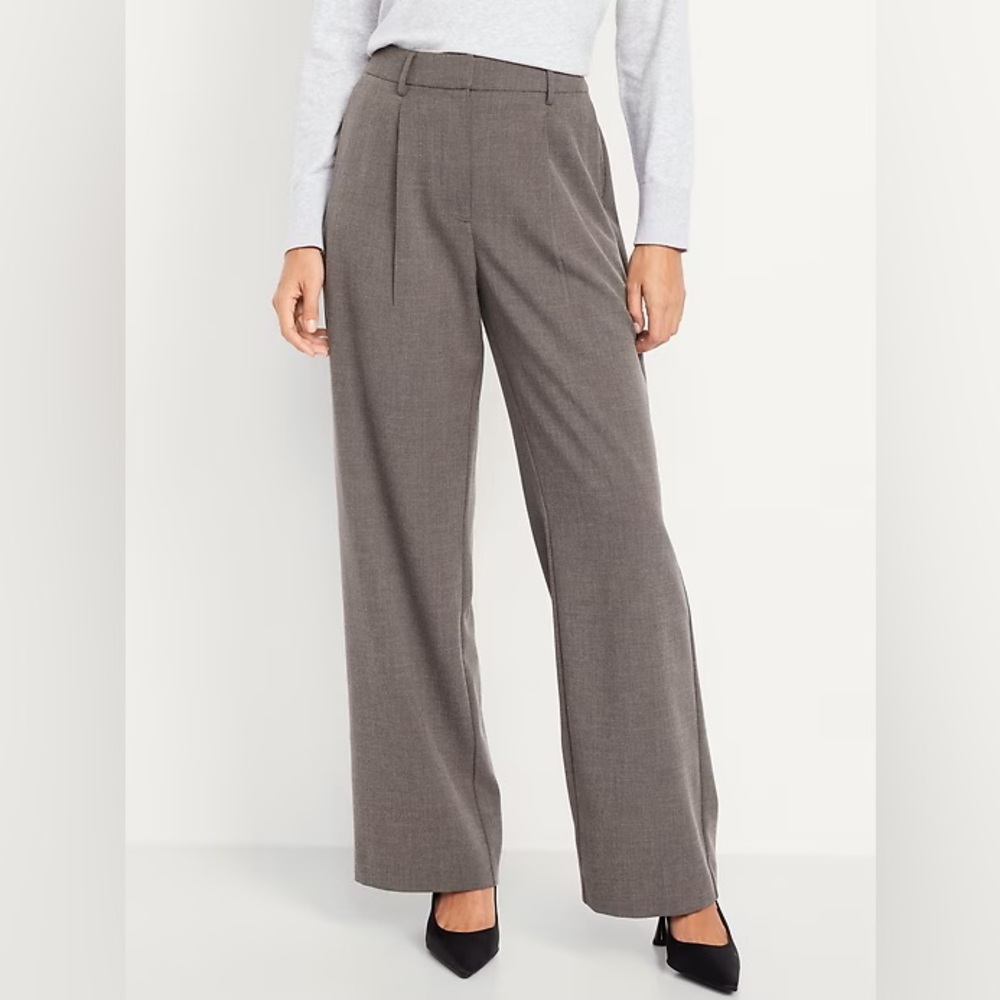 NWT! Old Navy Gray Extra High-Waisted Taylor Wide-Leg Trouser Pants #791423 🪂